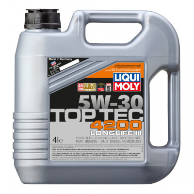 LIQUI MOLY 3715 Top Tec 4200 5w30 New Generation SP C3 (4л) Синтетика LIQUI MOLY 3715 Top Tec 4200 5w30 New Generation SP C3 (4л) Синтетика